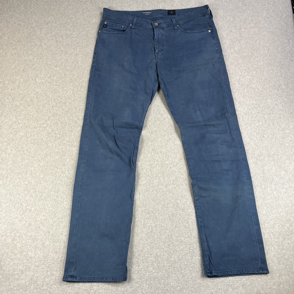 AG Adriano Goldschmied Graduate Jeans Mens 36x34 Blue Straight Tailored Leg
